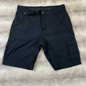 Prana Zion Mens Cargo Shorts Black 30W x 10L Hiking Climbing Stretch Nylon